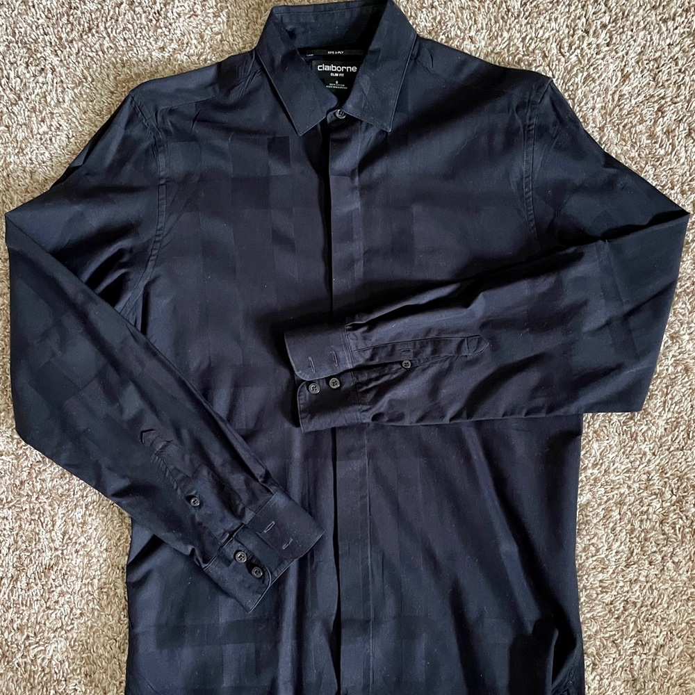 Black Two Toned Liz Claiborne Dress Shirt